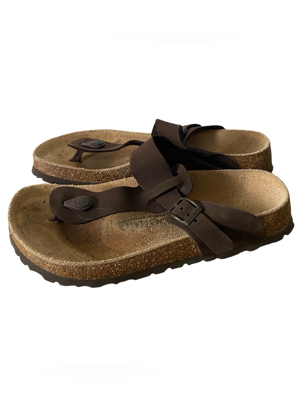 Betula by Birkenstock Gizeh thong sandals Brown Leather Cork Footbed 7